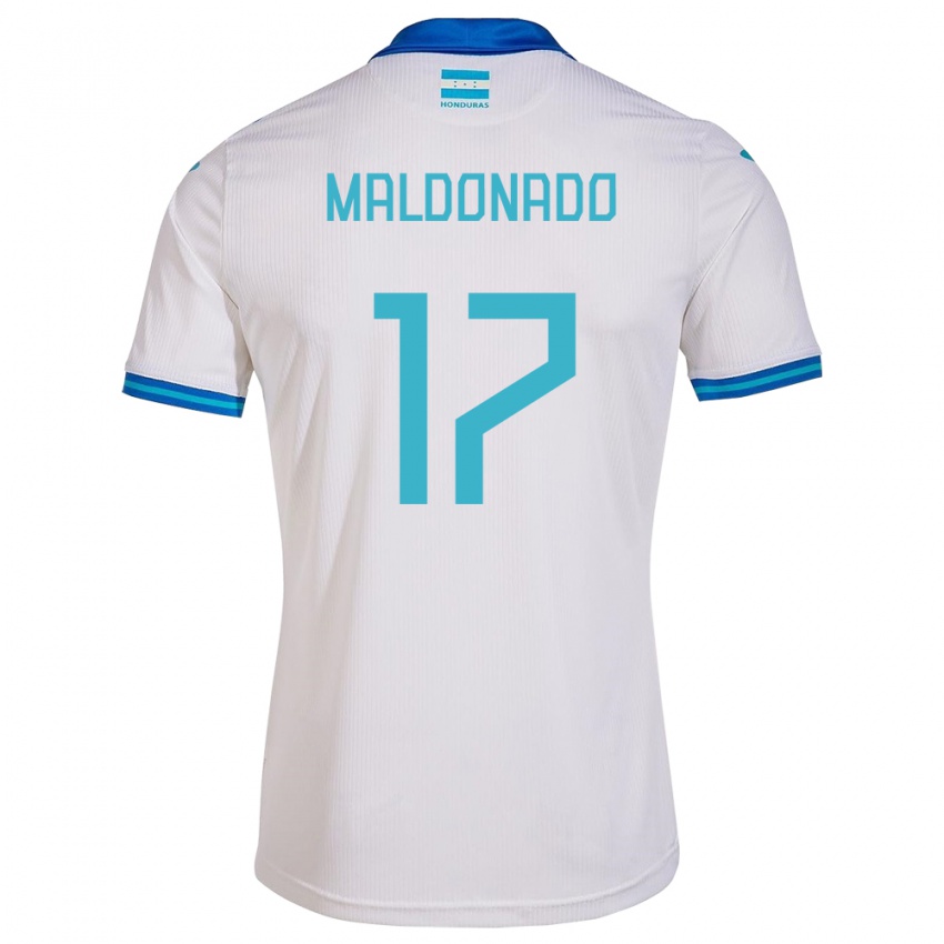 Hombre Camiseta Honduras Axel Maldonado #17 Blanco 1ª Equipación 24-26 La Camisa