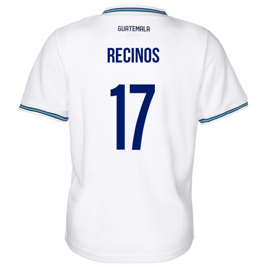 Hombre Camiseta Guatemala Antony Recinos #17 Blanco 1ª Equipación 24-26 La Camisa