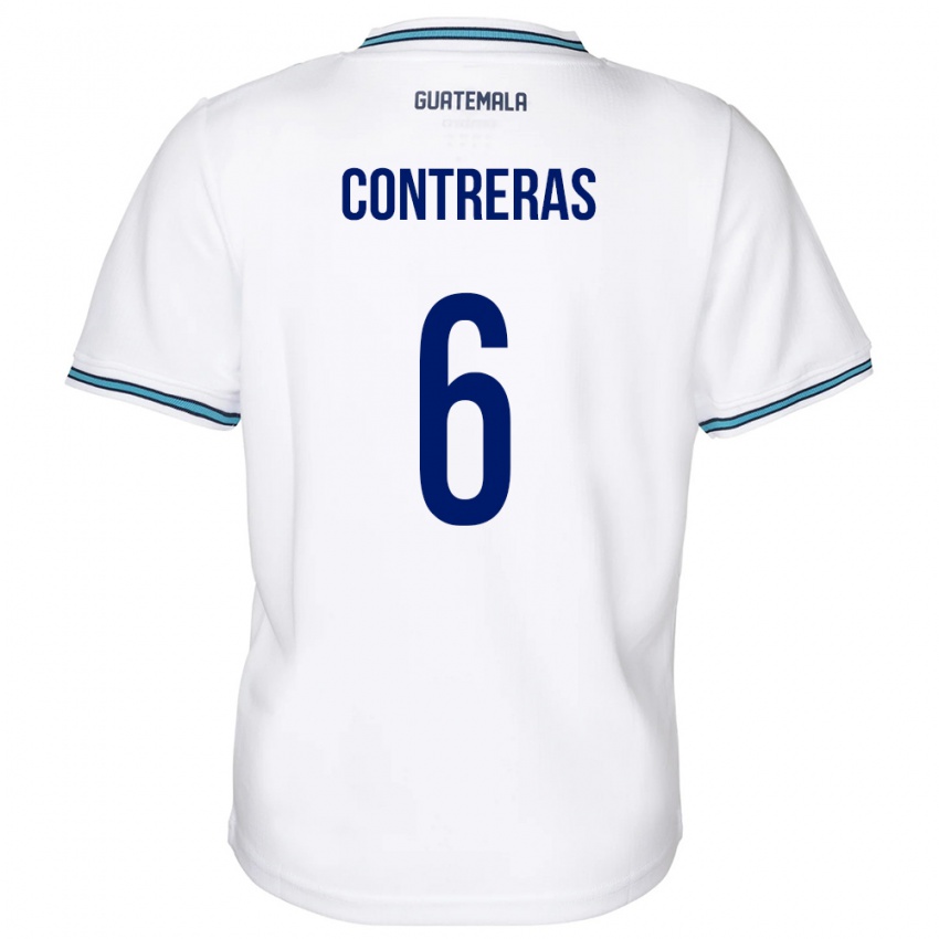 Hombre Camiseta Guatemala María Contreras #6 Blanco 1ª Equipación 24-26 La Camisa