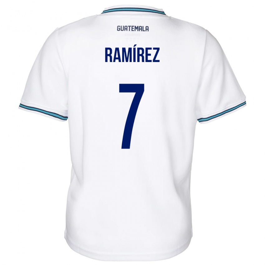 Hombre Camiseta Guatemala Leslie Ramírez #7 Blanco 1ª Equipación 24-26 La Camisa