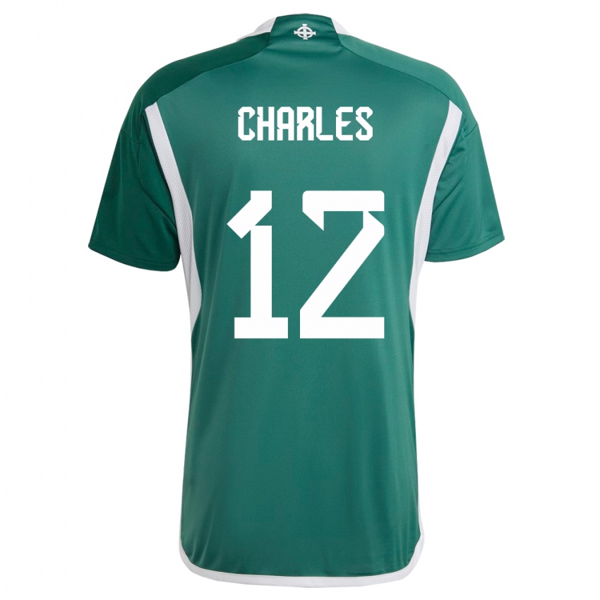 Hombre Camiseta Irlanda Del Norte Pierce Charles #12 Verde 1ª Equipación 24-26 La Camisa