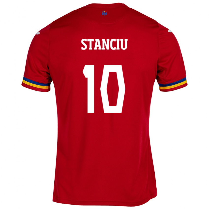 Hombre Camiseta Rumania Nicolae Stanciu #10 Rojo 2ª Equipación 24-26 La Camisa