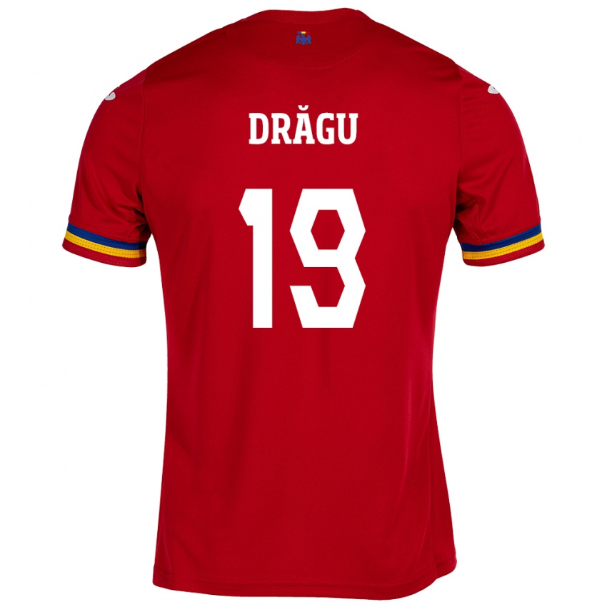 Hombre Camiseta Rumania Denis Drăguş #19 Rojo 2ª Equipación 24-26 La Camisa