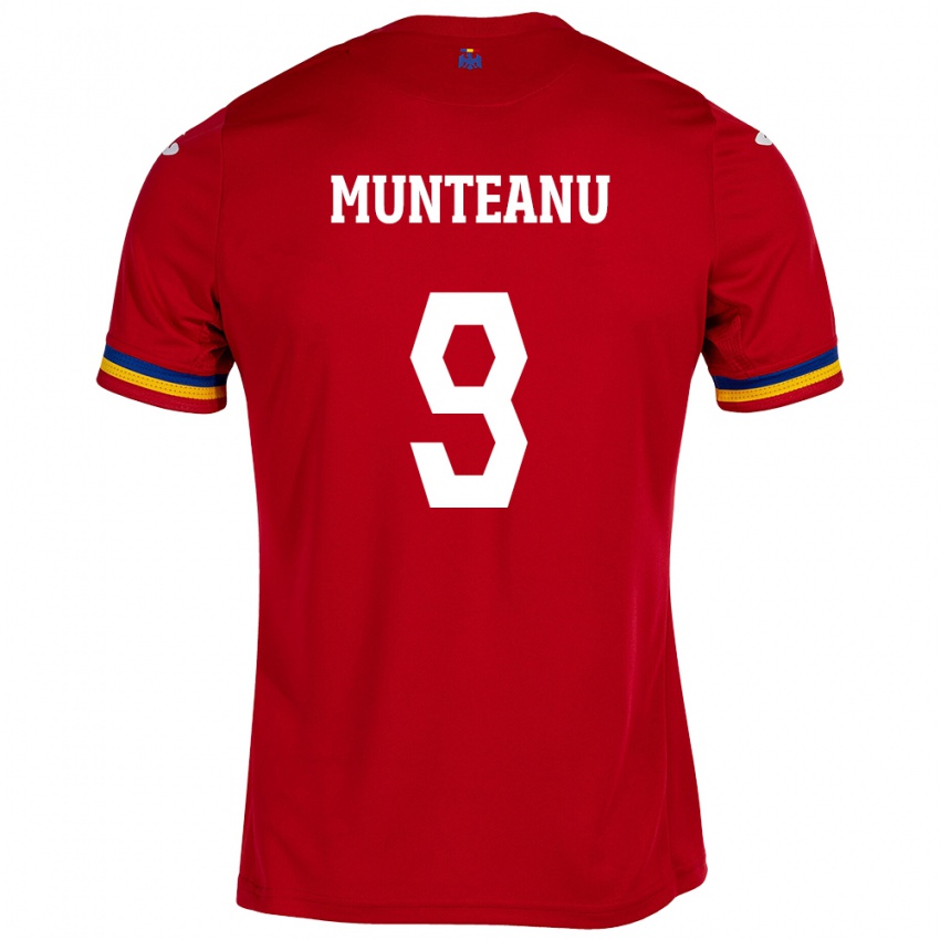 Hombre Camiseta Rumania Louis Munteanu #9 Rojo 2ª Equipación 24-26 La Camisa