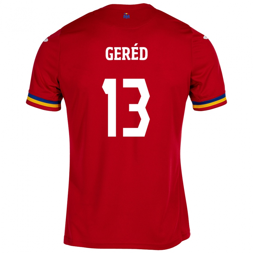 Hombre Camiseta Rumania Erika Geréd #13 Rojo 2ª Equipación 24-26 La Camisa