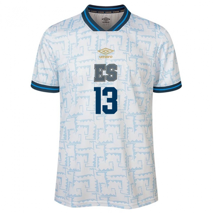 Hombre Camiseta El Salvador Tereso Benítez #13 Blanco 2ª Equipación 24-26 La Camisa