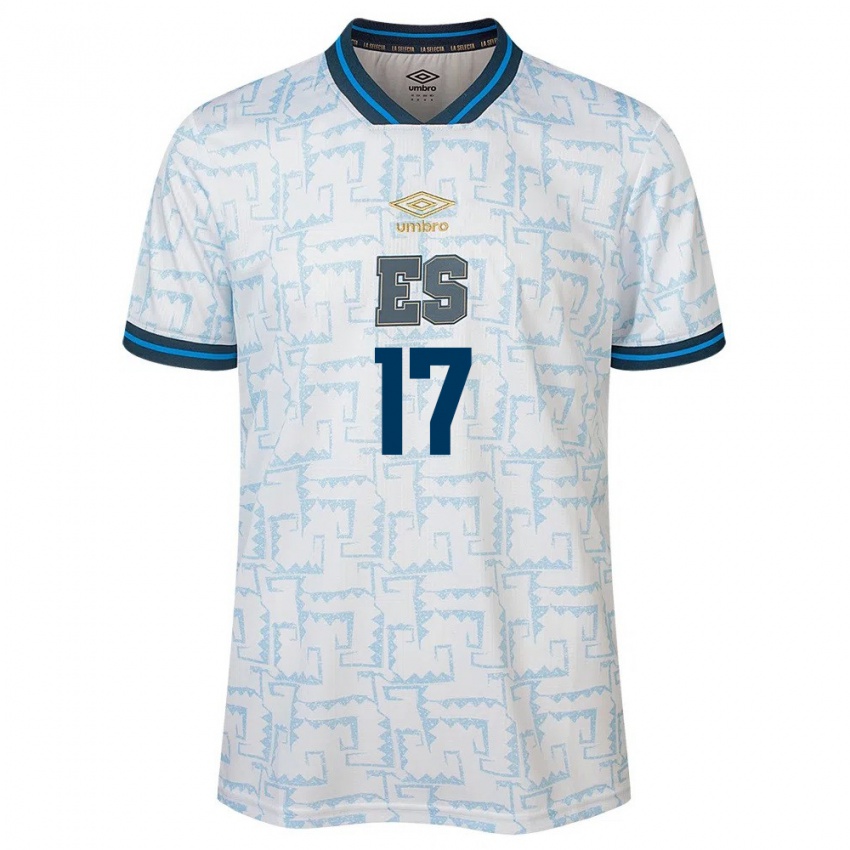 Hombre Camiseta El Salvador Kevin Román #17 Blanco 2ª Equipación 24-26 La Camisa