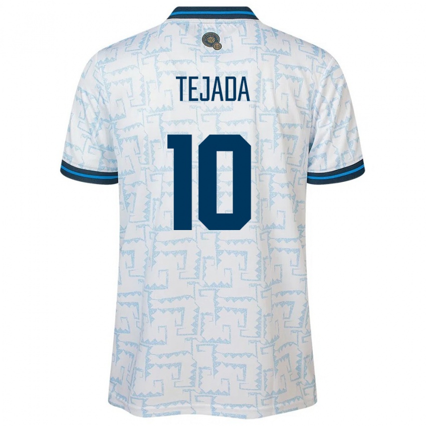 Hombre Camiseta El Salvador Rafael Tejada #10 Blanco 2ª Equipación 24-26 La Camisa