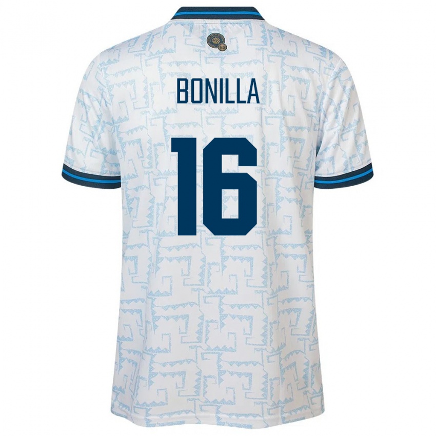 Hombre Camiseta El Salvador Elmer Bonilla #16 Blanco 2ª Equipación 24-26 La Camisa