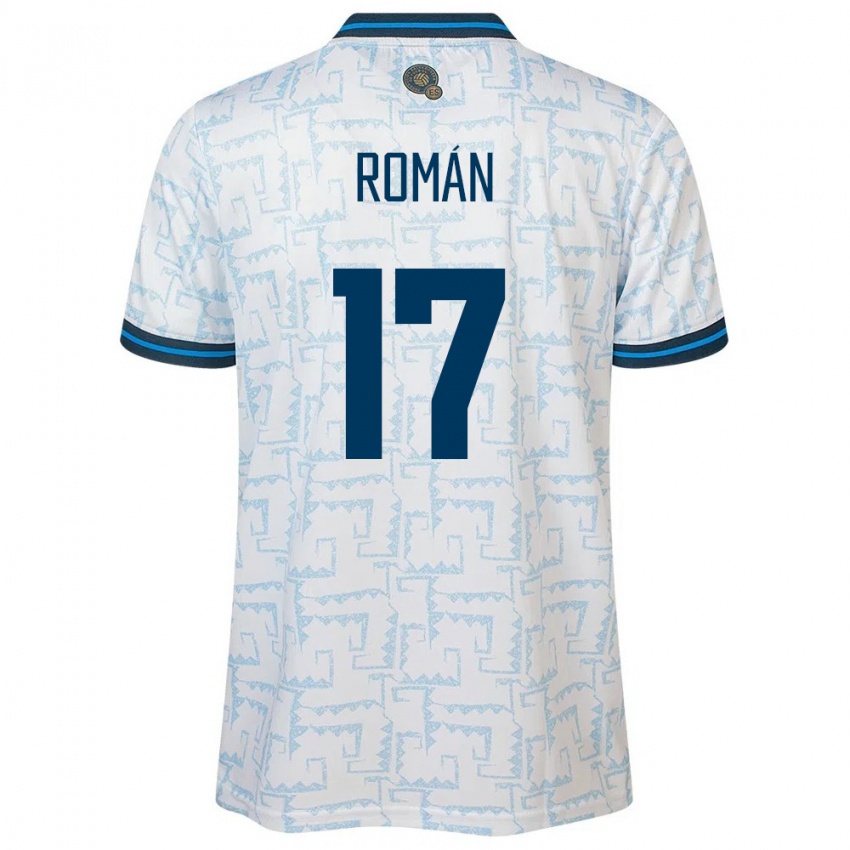 Hombre Camiseta El Salvador Kevin Román #17 Blanco 2ª Equipación 24-26 La Camisa