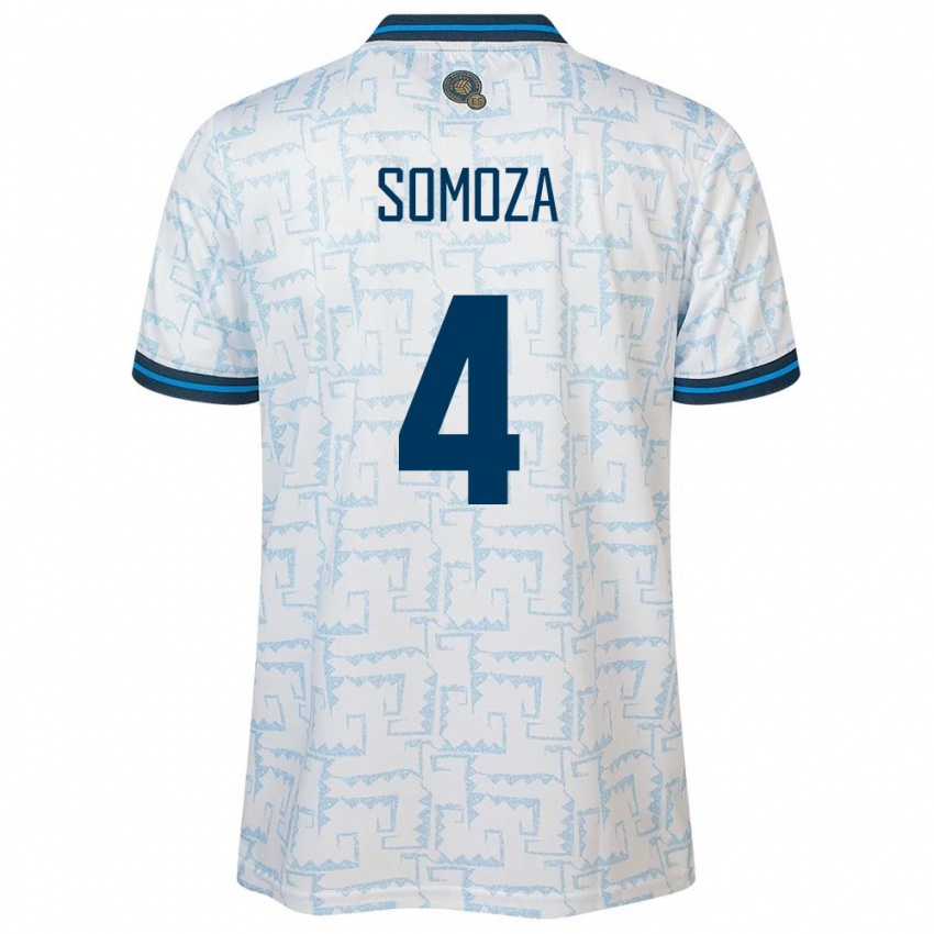 Hombre Camiseta El Salvador Néstor Somoza #4 Blanco 2ª Equipación 24-26 La Camisa