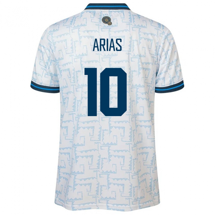 Hombre Camiseta El Salvador Cristopher Arias #10 Blanco 2ª Equipación 24-26 La Camisa