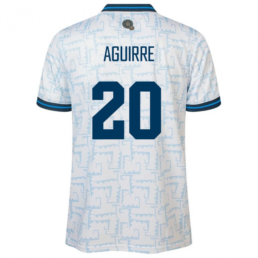 Hombre Camiseta El Salvador Jonathan Aguirre #20 Blanco 2ª Equipación 24-26 La Camisa