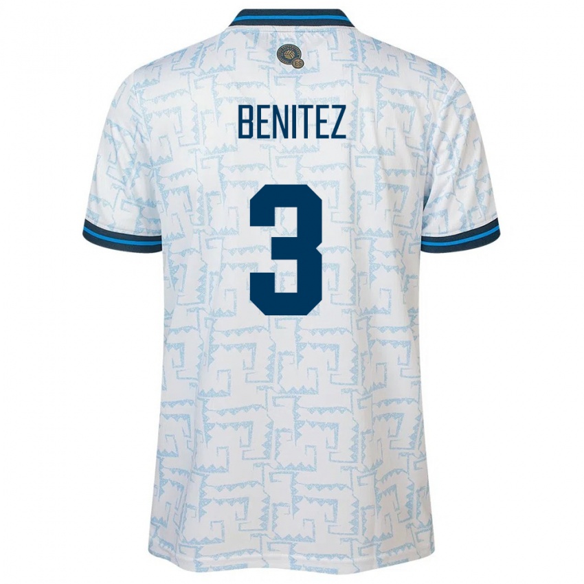 Hombre Camiseta El Salvador Carolina Benitez #3 Blanco 2ª Equipación 24-26 La Camisa