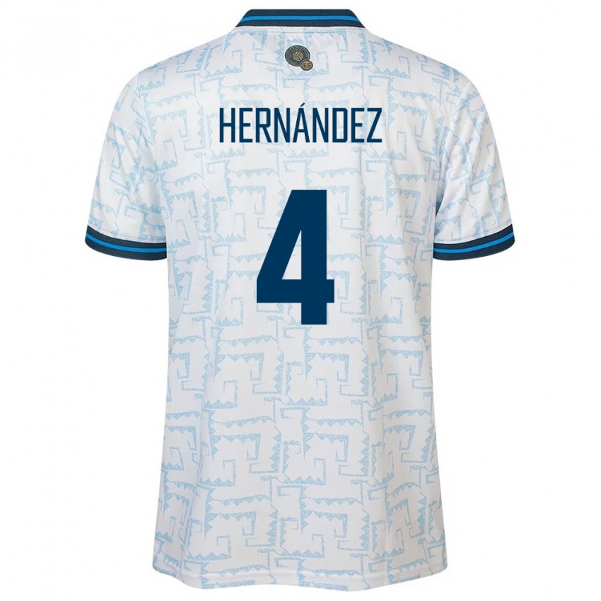 Hombre Camiseta El Salvador Elaily Hernández #4 Blanco 2ª Equipación 24-26 La Camisa