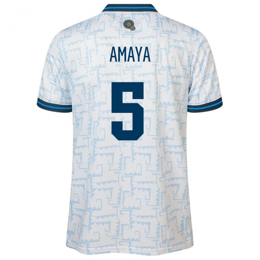 Hombre Camiseta El Salvador Nicolle Amaya #5 Blanco 2ª Equipación 24-26 La Camisa