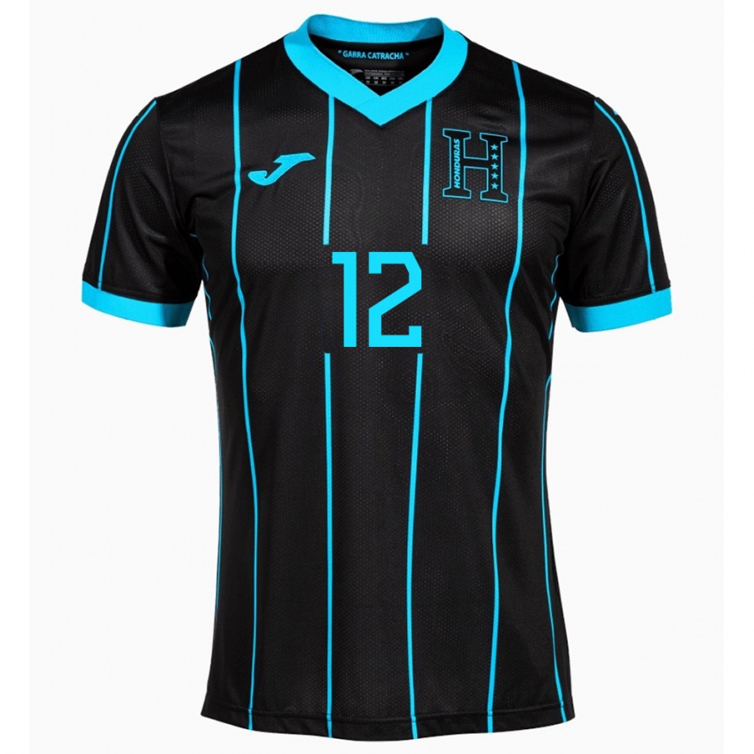 Hombre Camiseta Honduras Yeison Mejía #12 Negro 2ª Equipación 24-26 La Camisa