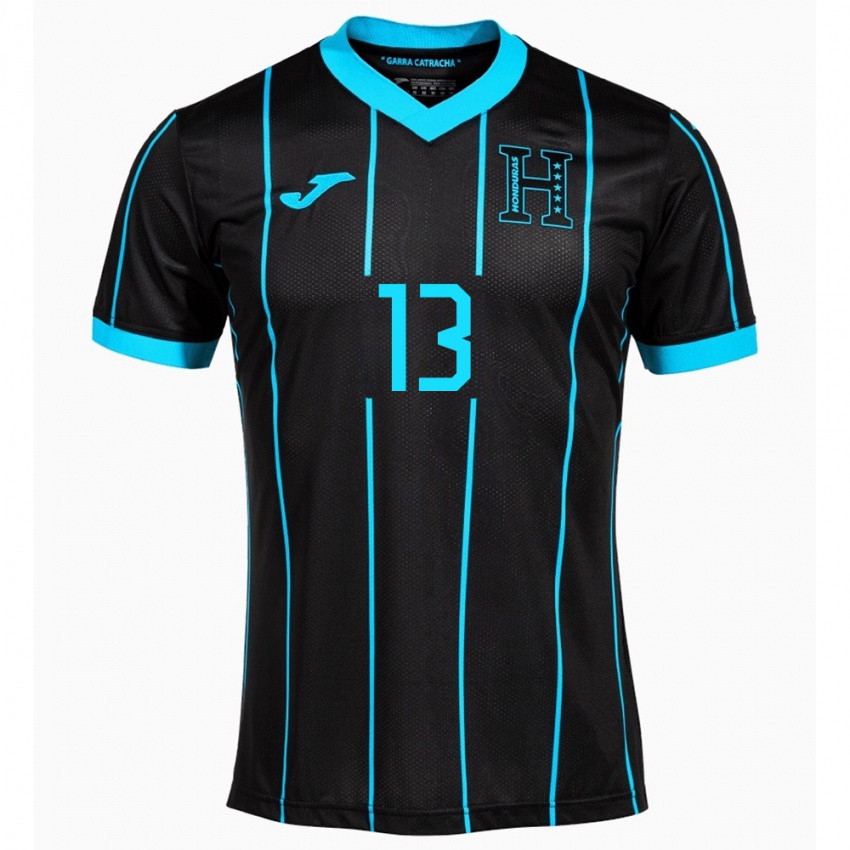 Hombre Camiseta Honduras Marco Aceituno #13 Negro 2ª Equipación 24-26 La Camisa