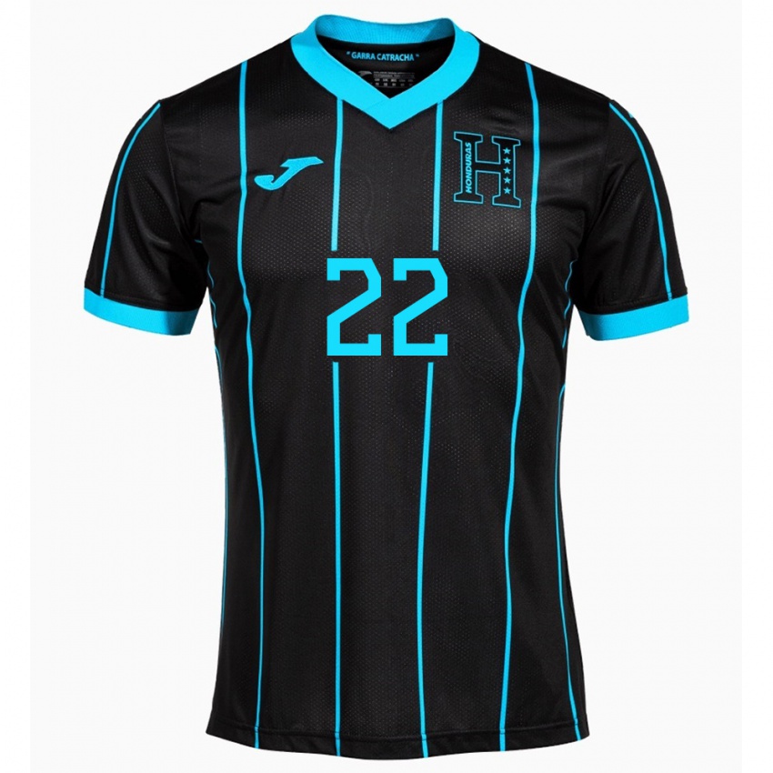 Hombre Camiseta Honduras Luis López #22 Negro 2ª Equipación 24-26 La Camisa