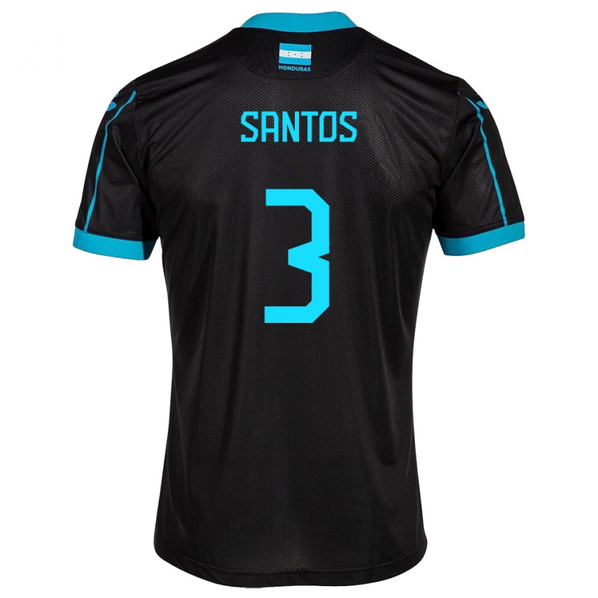 Hombre Camiseta Honduras Marcelo Santos #3 Negro 2ª Equipación 24-26 La Camisa
