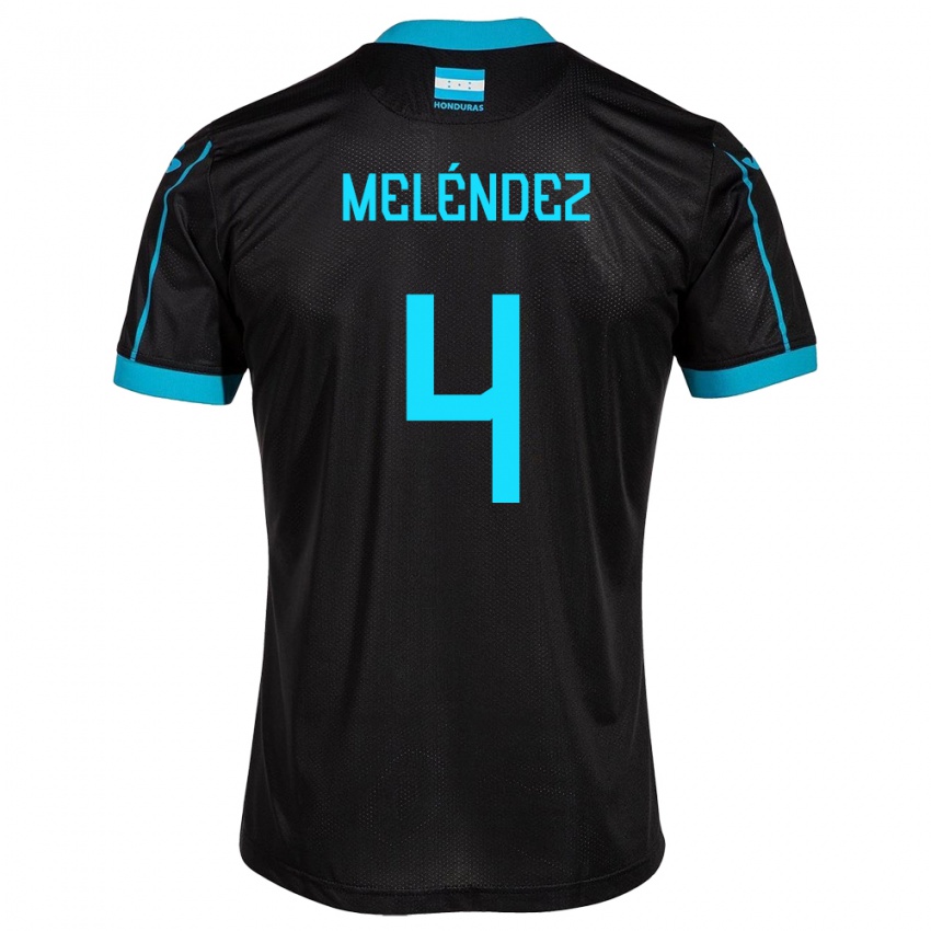 Hombre Camiseta Honduras Carlos Meléndez #4 Negro 2ª Equipación 24-26 La Camisa