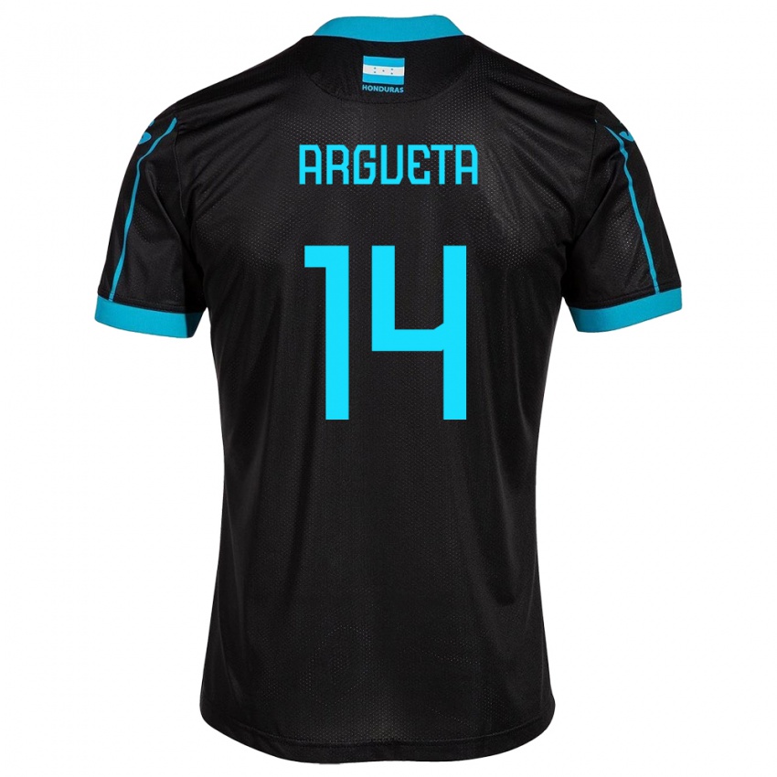 Hombre Camiseta Honduras Carlos Argueta #14 Negro 2ª Equipación 24-26 La Camisa