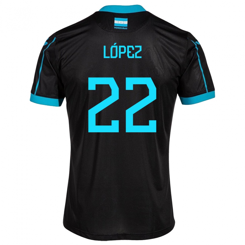 Hombre Camiseta Honduras Luis López #22 Negro 2ª Equipación 24-26 La Camisa