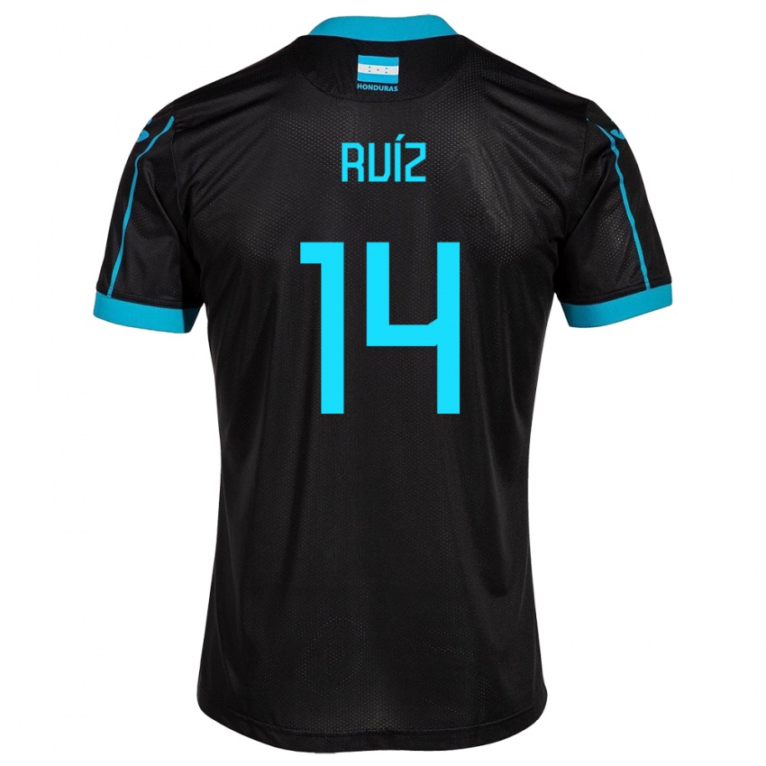 Hombre Camiseta Honduras David Ruíz #14 Negro 2ª Equipación 24-26 La Camisa