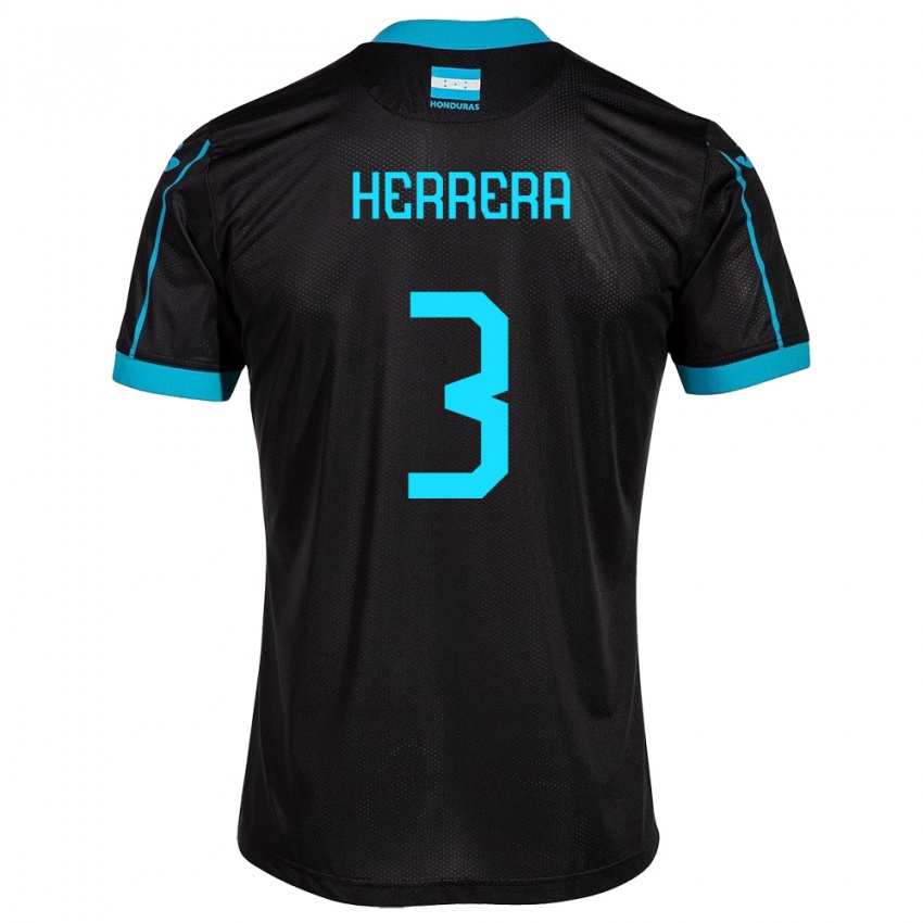 Hombre Camiseta Honduras David Herrera #3 Negro 2ª Equipación 24-26 La Camisa