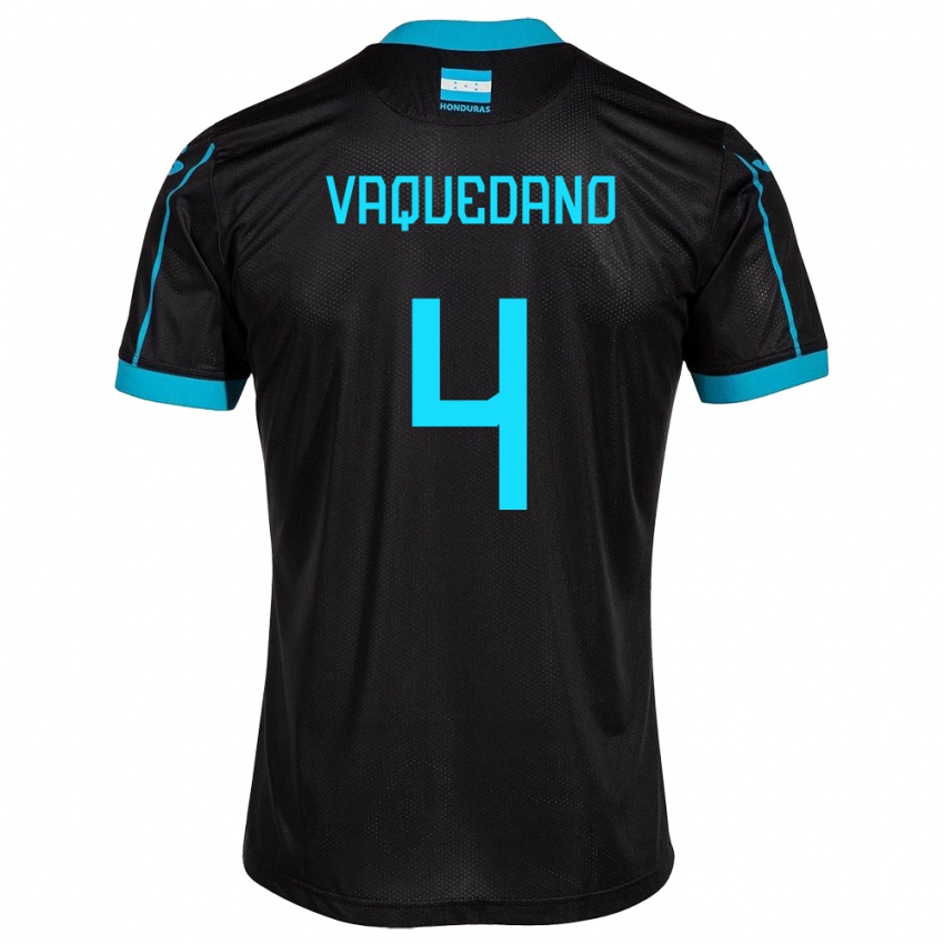 Hombre Camiseta Honduras Brayan Vaquedano #4 Negro 2ª Equipación 24-26 La Camisa