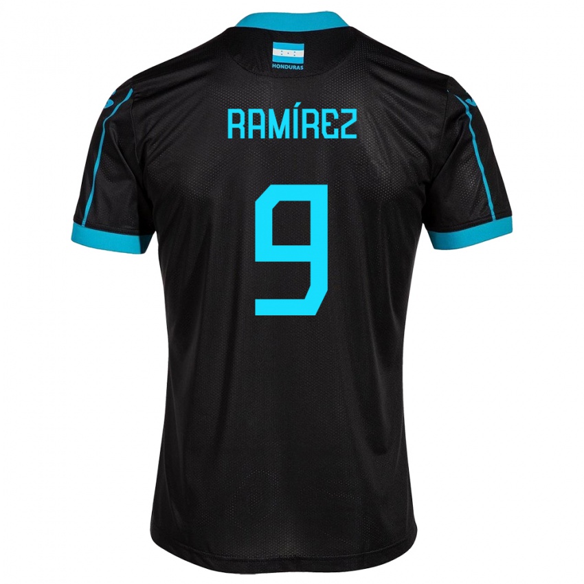 Hombre Camiseta Honduras Truimali Ramírez #9 Negro 2ª Equipación 24-26 La Camisa