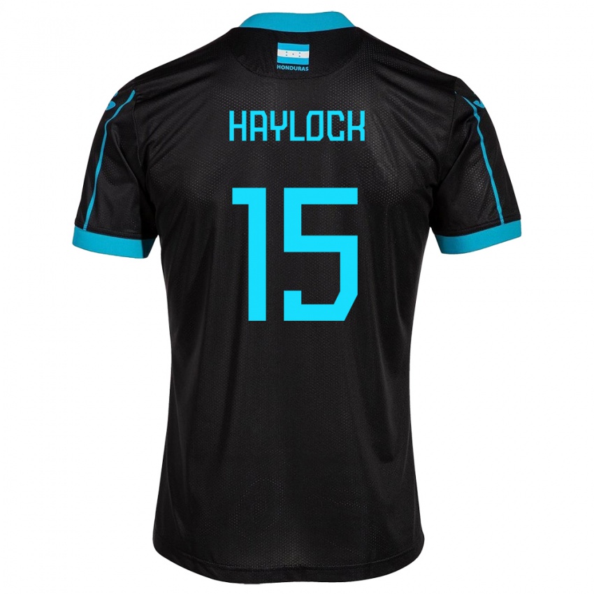 Hombre Camiseta Honduras Kendra Haylock #15 Negro 2ª Equipación 24-26 La Camisa