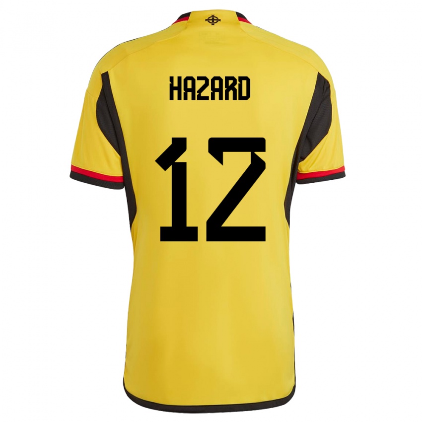 Hombre Camiseta Irlanda Del Norte Conor Hazard #12 Blanco 2ª Equipación 24-26 La Camisa