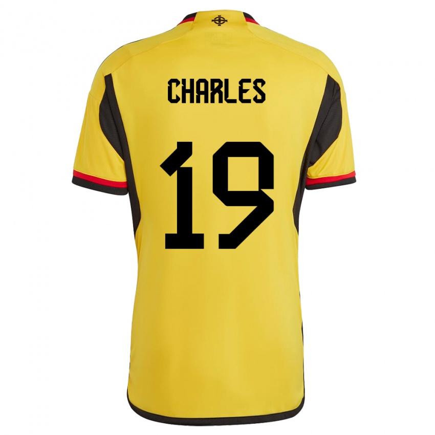 Hombre Camiseta Irlanda Del Norte Shea Charles #19 Blanco 2ª Equipación 24-26 La Camisa