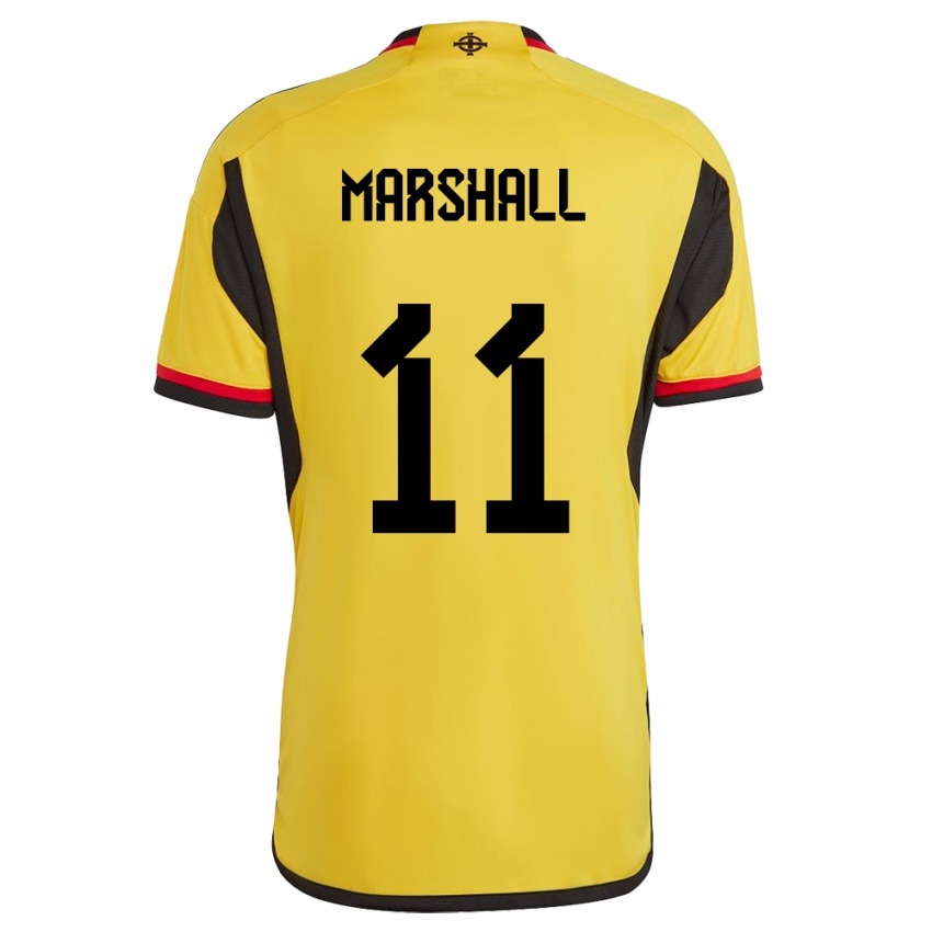 Hombre Camiseta Irlanda Del Norte Callum Marshall #11 Blanco 2ª Equipación 24-26 La Camisa