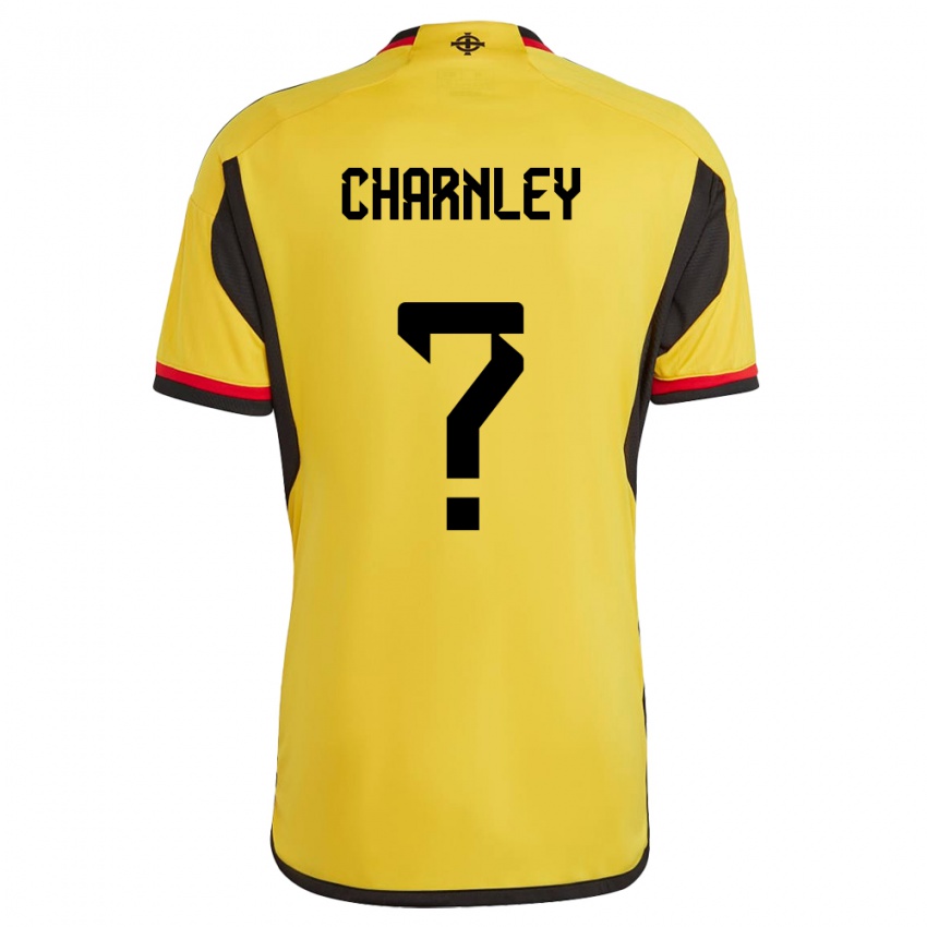 Hombre Camiseta Irlanda Del Norte Jayden Charnley #0 Blanco 2ª Equipación 24-26 La Camisa