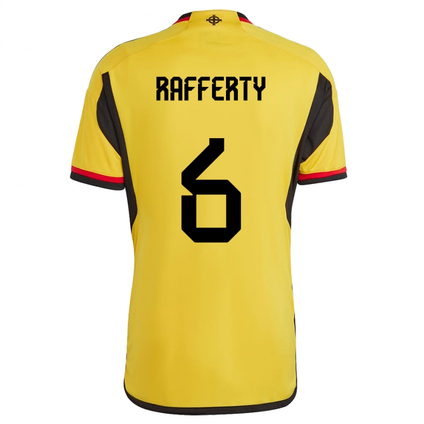 Hombre Camiseta Irlanda Del Norte Laura Rafferty #6 Blanco 2ª Equipación 24-26 La Camisa