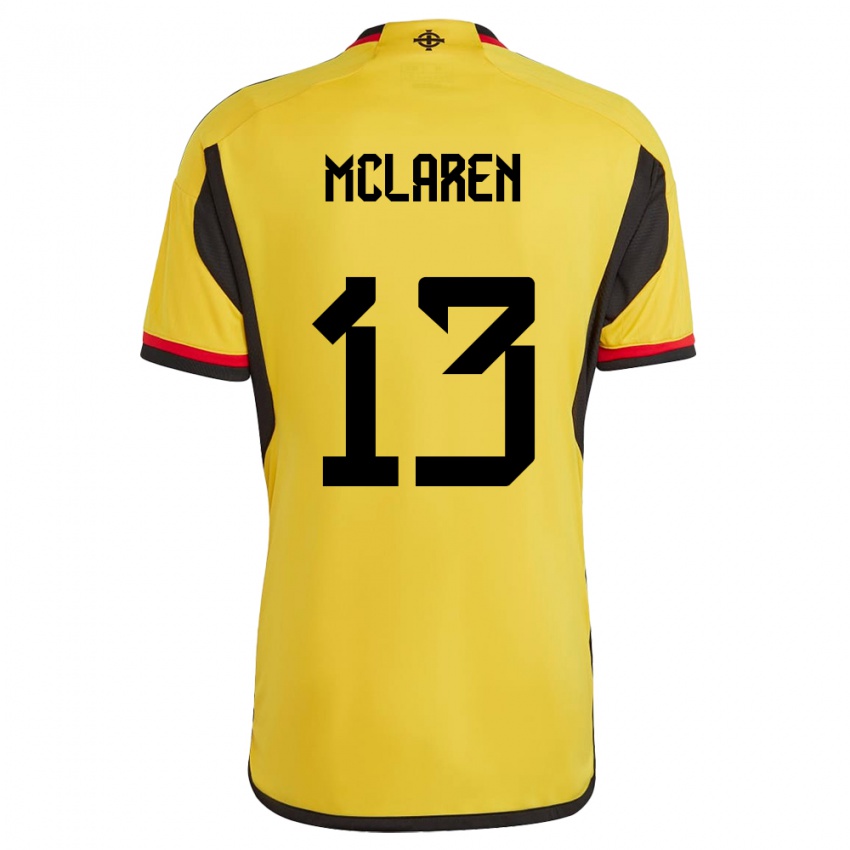 Hombre Camiseta Irlanda Del Norte Rachel Mclaren #13 Blanco 2ª Equipación 24-26 La Camisa