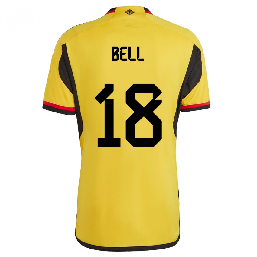 Hombre Camiseta Irlanda Del Norte Megan Bell #18 Blanco 2ª Equipación 24-26 La Camisa