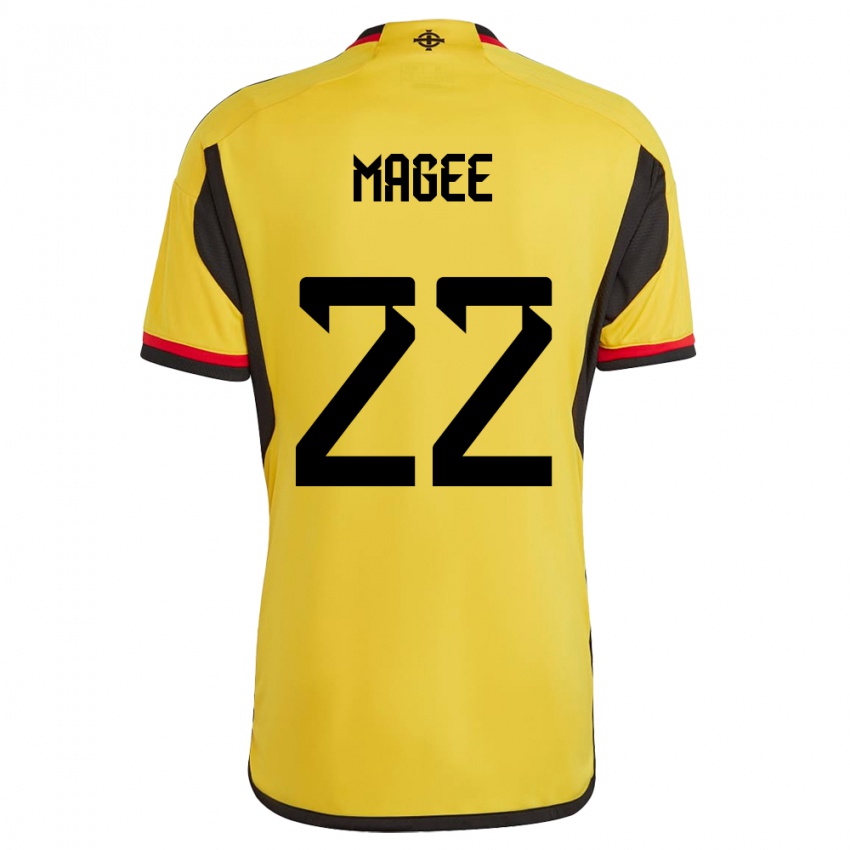 Hombre Camiseta Irlanda Del Norte Abbie Magee #22 Blanco 2ª Equipación 24-26 La Camisa