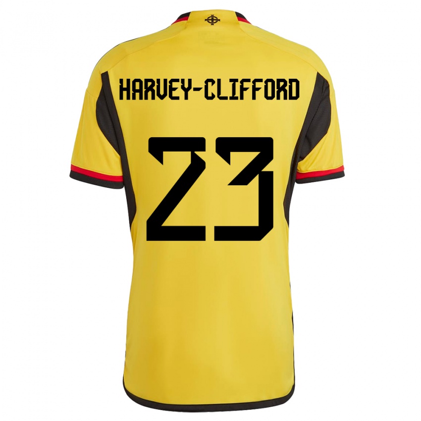 Hombre Camiseta Irlanda Del Norte Maddy Harvey-Clifford #23 Blanco 2ª Equipación 24-26 La Camisa