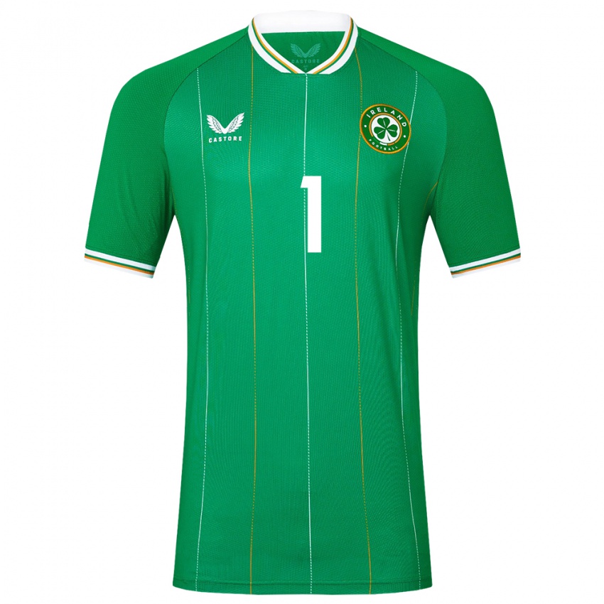 Mujer Camiseta Irlanda Courtney Brosnan #1 Verde 1ª Equipación 24-26 La Camisa