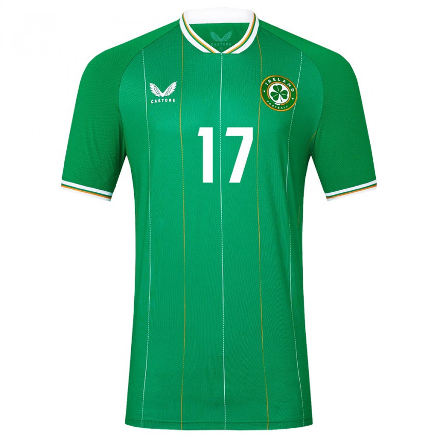 Mujer Camiseta Irlanda Jason Knight #17 Verde 1ª Equipación 24-26 La Camisa