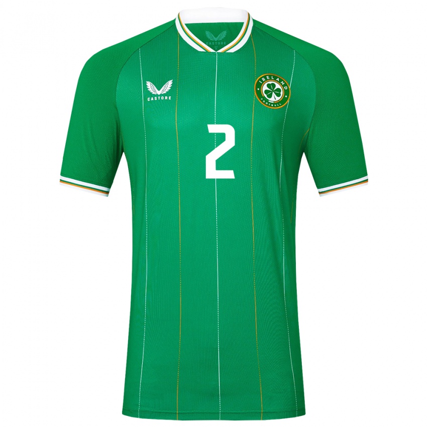 Mujer Camiseta Irlanda Matt Doherty #2 Verde 1ª Equipación 24-26 La Camisa