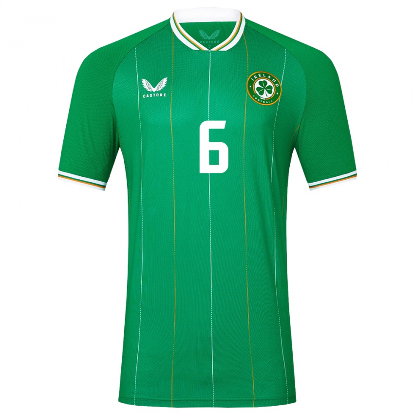 Mujer Camiseta Irlanda Ed Mcjannet #6 Verde 1ª Equipación 24-26 La Camisa