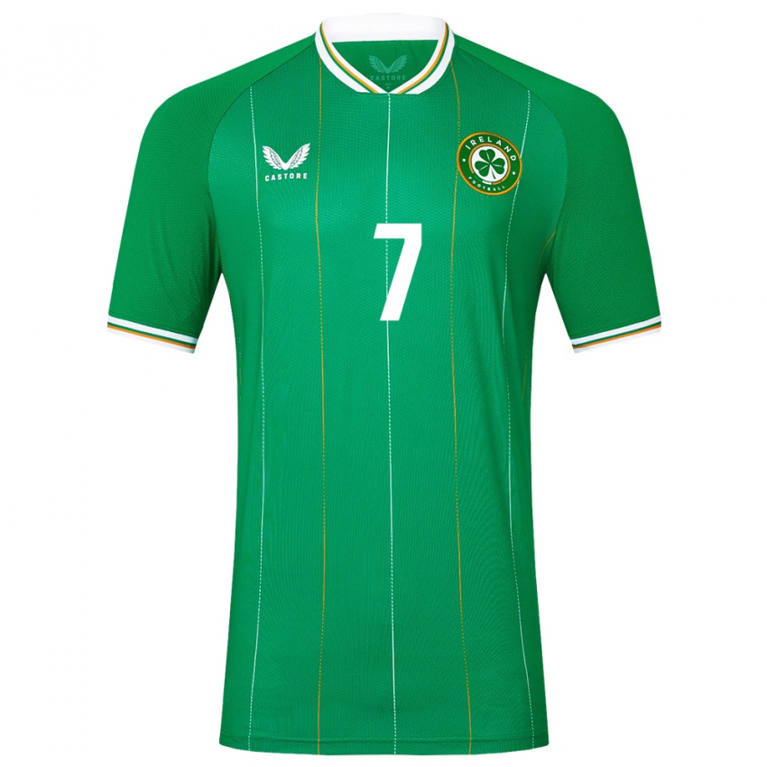 Mujer Camiseta Irlanda Diane Caldwell #7 Verde 1ª Equipación 24-26 La Camisa