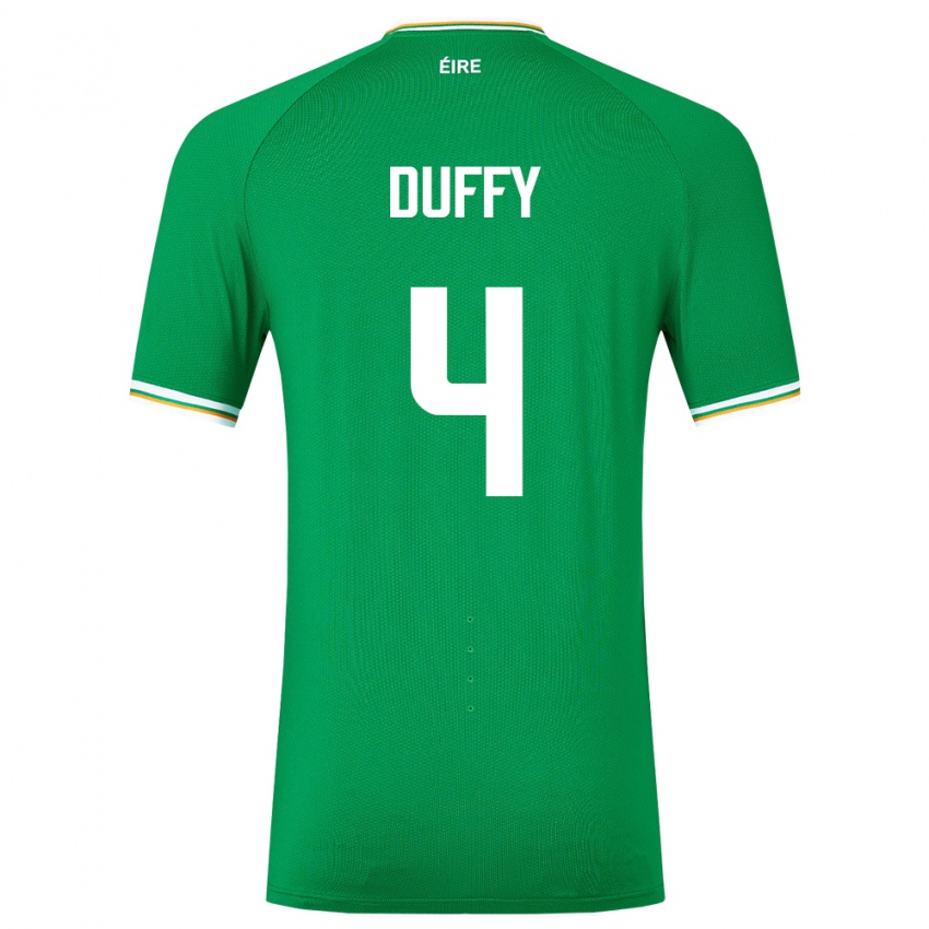 Mujer Camiseta Irlanda Shane Duffy #4 Verde 1ª Equipación 24-26 La Camisa