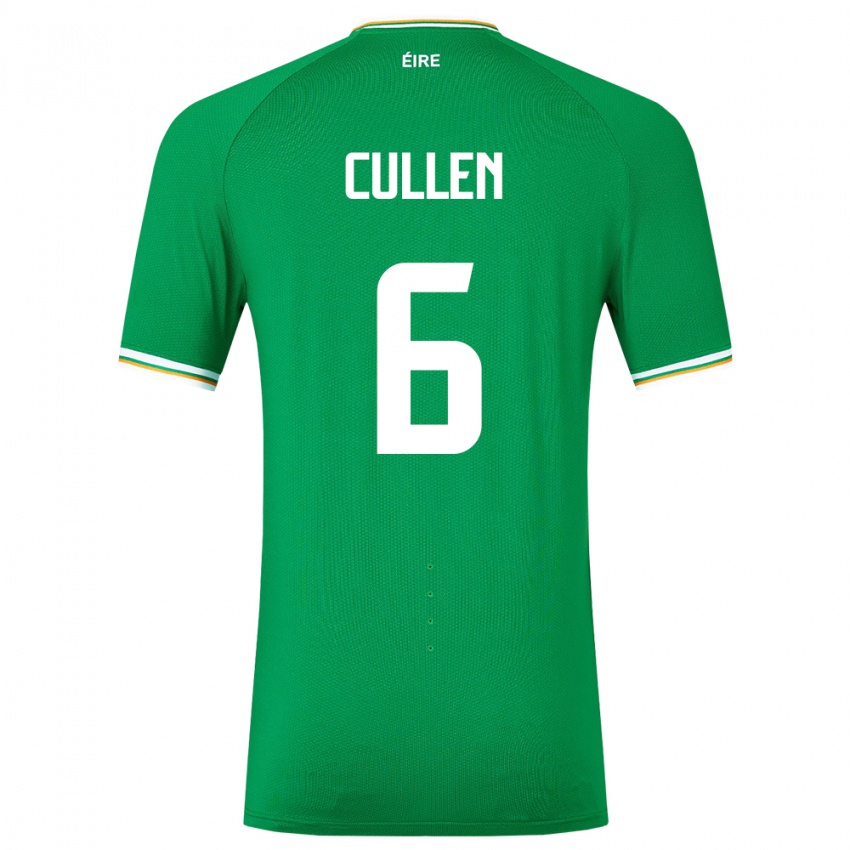 Mujer Camiseta Irlanda Josh Cullen #6 Verde 1ª Equipación 24-26 La Camisa