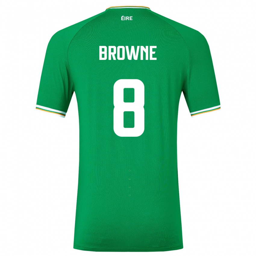 Mujer Camiseta Irlanda Alan Browne #8 Verde 1ª Equipación 24-26 La Camisa