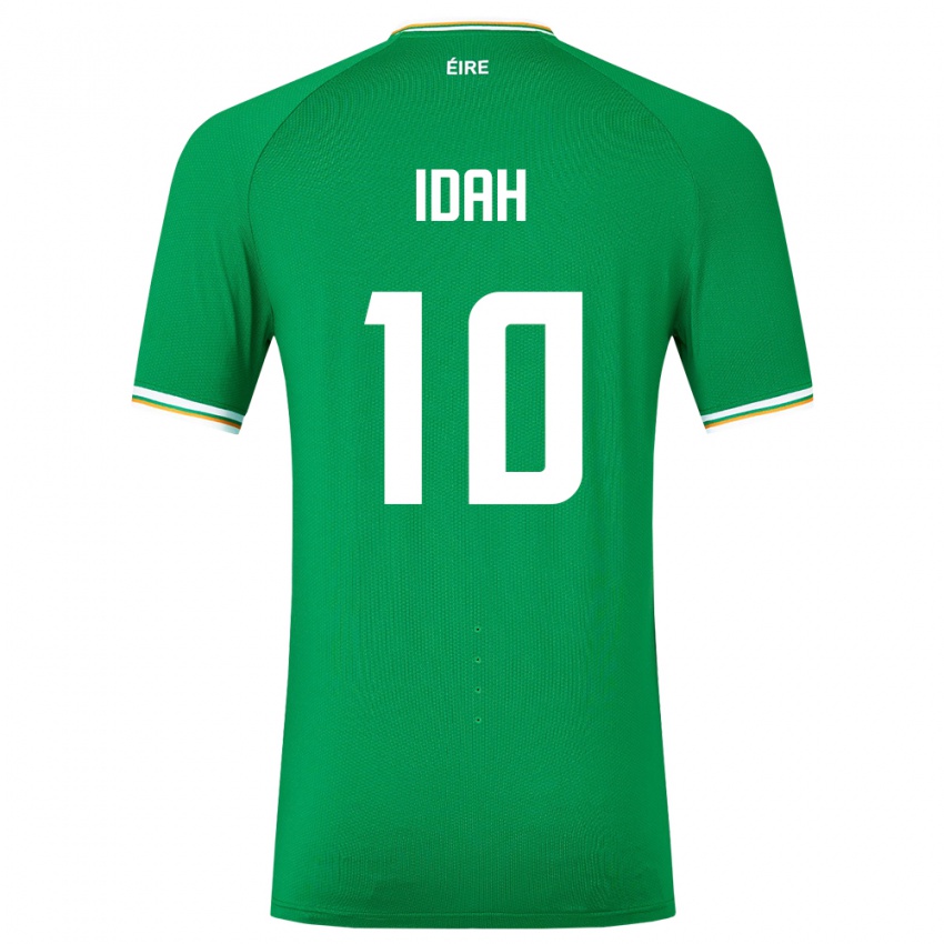 Mujer Camiseta Irlanda Adam Idah #10 Verde 1ª Equipación 24-26 La Camisa